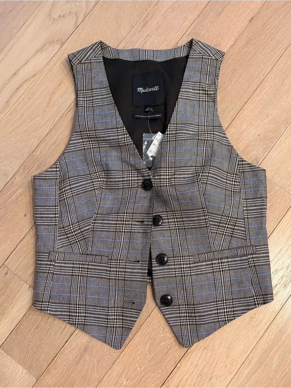 Madewell Women’s Plaid Gray Vest size 00